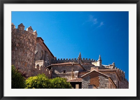 Framed Spain, Castilla y Leon Region, Avila Avila Cathedral detail Print