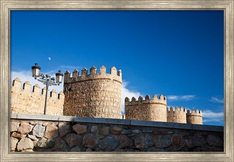 Framed Spain, Castilla y Leon Scenic Medieval City Walls of Avila Print