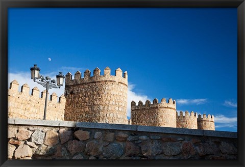 Framed Spain, Castilla y Leon Scenic Medieval City Walls of Avila Print