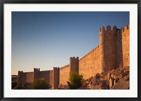 Framed Spain, Castilla y Leon, Avila Fortification Walls Print