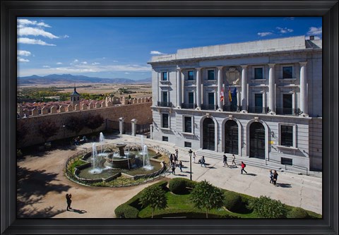 Framed Spain, Castilla y Leon, Avila, Plaza Adolfo Suarez Print