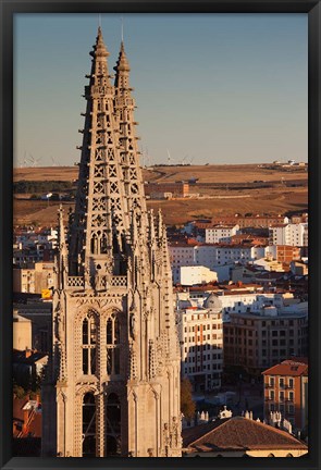 Framed Spain, Castilla y Leon, Burgos Cathedral, Sunset Print