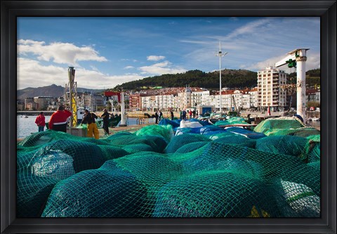Framed Spain, Castro-Urdiales, View of Town and Harbor Print