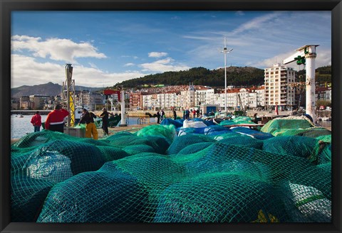 Framed Spain, Castro-Urdiales, View of Town and Harbor Print