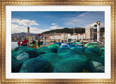 Framed Spain, Castro-Urdiales, View of Town and Harbor Print