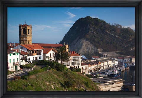 Framed Spain, Getaria, Iglesia de San Salvador Church Print
