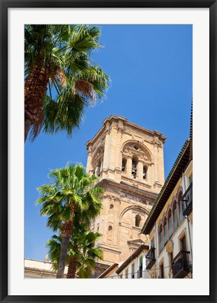 Framed Spain, Granada This is the bell tower of the Granada Cathedral Print