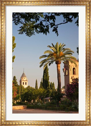 Framed Spain, Granada, Alhambra The Generalife gardens Print
