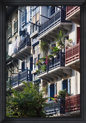 Framed Spain, Hondarribia, La Marina, Fishermen&#39;s Quarter Print