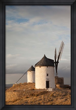 Framed Spain, La Mancha, Consuegra, La Mancha Windmills Print