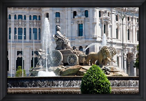 Framed Spain, Madrid Plaza de Cibeles with Fuente de Cibele Print