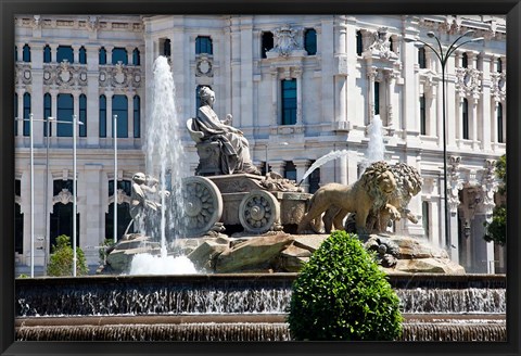 Framed Spain, Madrid Plaza de Cibeles with Fuente de Cibele Print