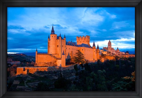 Framed Spain, Segovia Alcazar Castle at Sunset Print