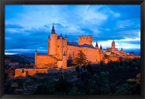 Framed Spain, Segovia Alcazar Castle at Sunset Print