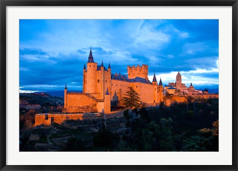 Framed Spain, Segovia Alcazar Castle at Sunset Print