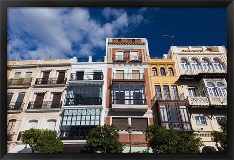 Framed Spain, Seville, Avenida Constitucion Avenue Print