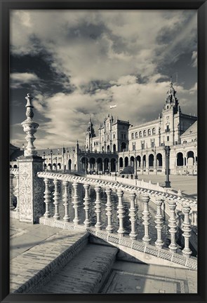 Framed Spain, Seville, buildings of the Plaza Espana Print