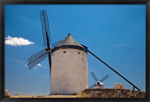 Framed Spain, Toledo Province, Consuegra La Mancha windmills Print