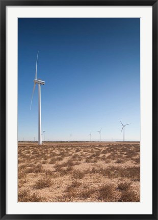 Framed Spain, Zaragoza Province, Gallur, Modern Windmills Print