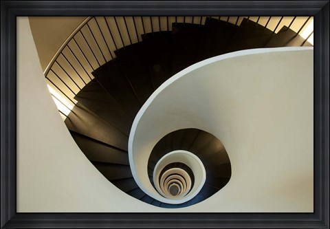 Framed Spiral staircase, Silken Gran Hotel Domine, Bilbao, Spain Print
