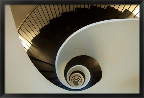 Framed Spiral staircase, Silken Gran Hotel Domine, Bilbao, Spain Print