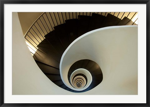 Framed Spiral staircase, Silken Gran Hotel Domine, Bilbao, Spain Print