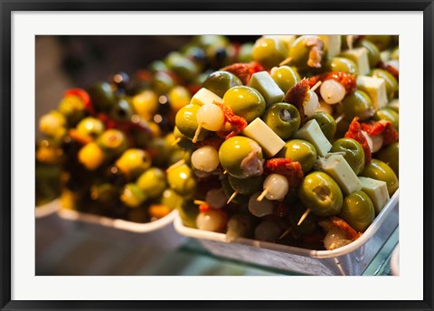 Framed Tapas, Mercado de San Miguel, Madrid, Spain Print