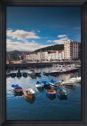 Framed Town And Harbor View, Castro-Urdiales, Spain Print