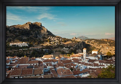 Framed Town View, Grazalema, Spain Print