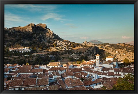 Framed Town View, Grazalema, Spain Print