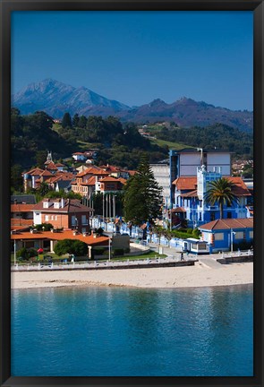 Framed Vacation Homes By Playa de Santa Marina, Ribadesella, Spain Print