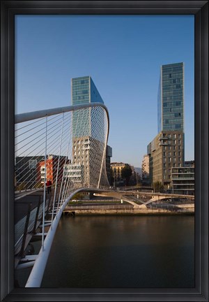Framed Zubizuri Bridge, Bilbao, Spain Print