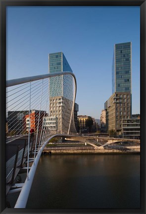 Framed Zubizuri Bridge, Bilbao, Spain Print