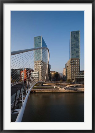 Framed Zubizuri Bridge, Bilbao, Spain Print