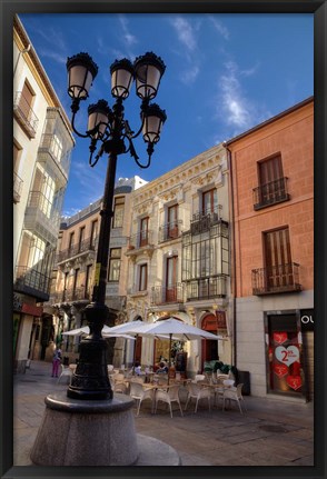 Framed Outdoor Cafe,  Avila, Spain Print