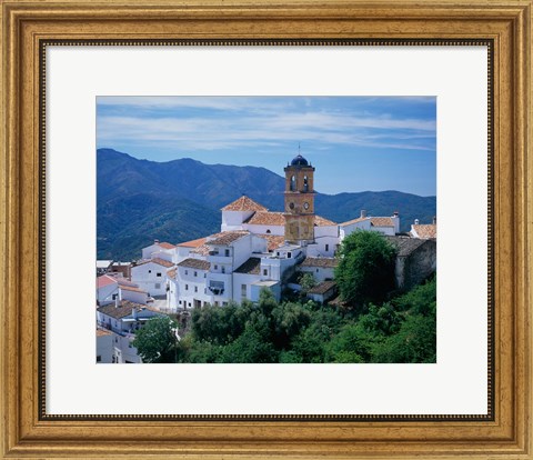 Framed White Village of Algatocin, Andalusia, Spain Print