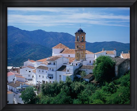 Framed White Village of Algatocin, Andalusia, Spain Print