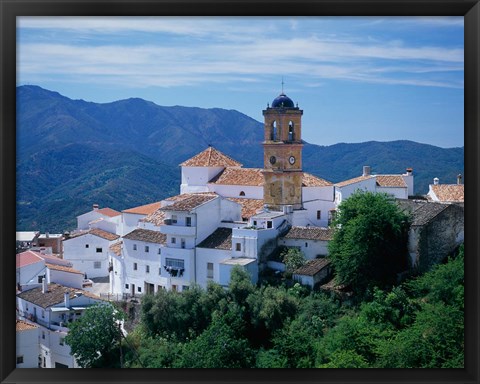 Framed White Village of Algatocin, Andalusia, Spain Print