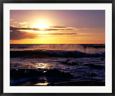 Framed Coastline at Sunset, Lanzarote, Canary Isles, Spain Print