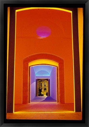 Framed Lit Doorway in the Ciutat Vella Area, Barcelona, Spain Print