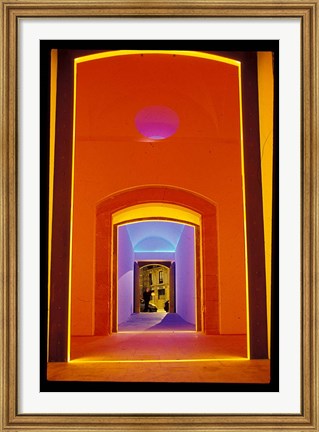 Framed Lit Doorway in the Ciutat Vella Area, Barcelona, Spain Print