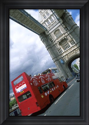 Framed Tower Bridge with Double-Decker Bus, London, England Print