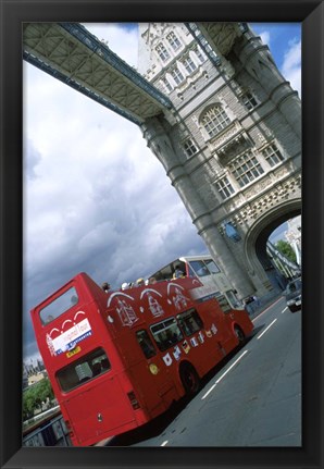 Framed Tower Bridge with Double-Decker Bus, London, England Print