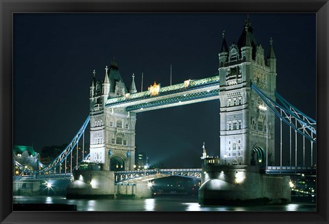 Framed Tower Bridge at Night, London, England Print