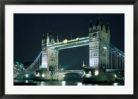 Framed Tower Bridge at Night, London, England Print