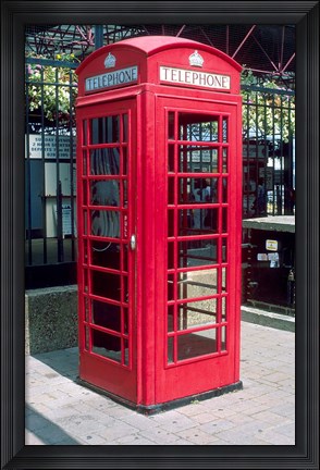 Framed Red Telephone Booth, London, England Print