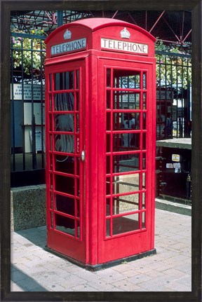 Framed Red Telephone Booth, London, England Print