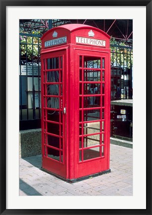 Framed Red Telephone Booth, London, England Print