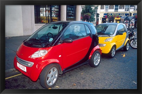 Framed Smart Cars, London, England Print