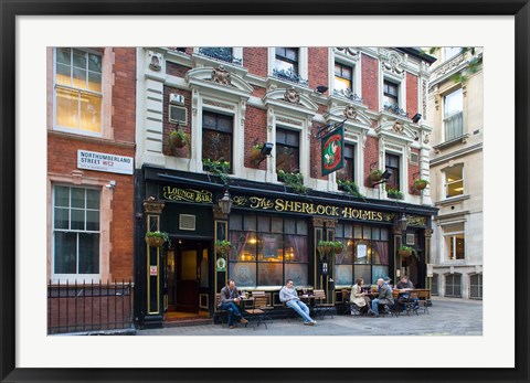 Framed Sherlock Holmes, Pub, London, England Print